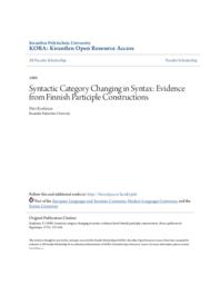 Syntactic Category Changing in Syntax: Evidence from Finnish Participle Constructions