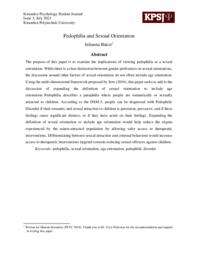 Pedophilia and Sexual Orientation