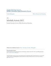 Scholarly Activity 2012